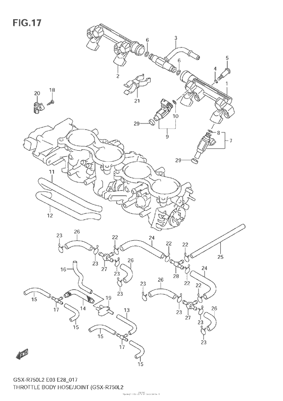 Throttle Body Hose/joint (Gsx-R750 L2 E33)