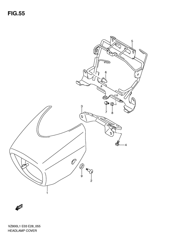 VZ800 Headlamp cover  front fender