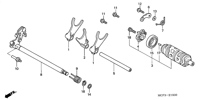 VTR1000S Вилка переключения передач