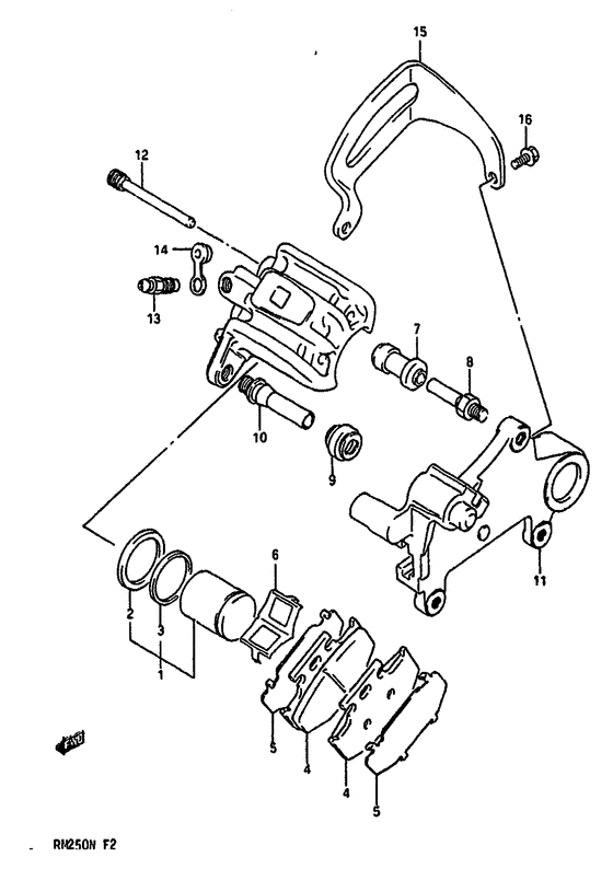 RM250 Задний суппортs