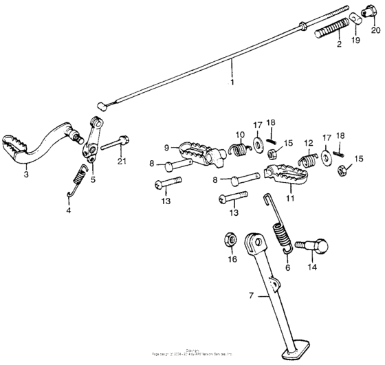 Brake pedal + step + stand