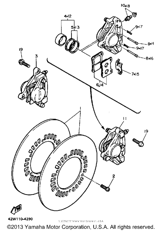 XJ700SC Передний суппорт
