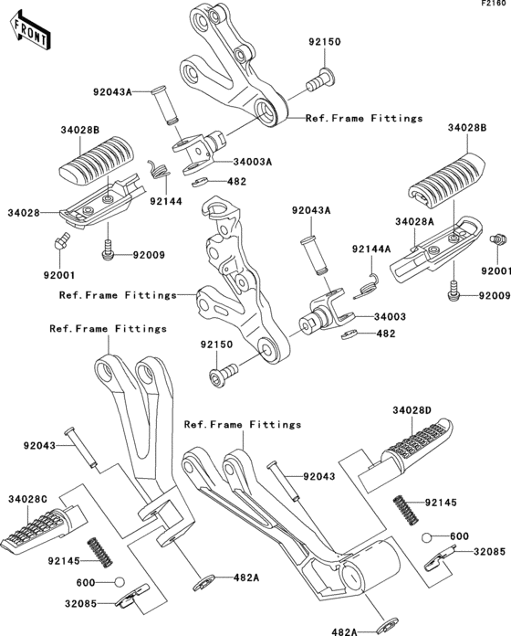 ZX600 Подножки