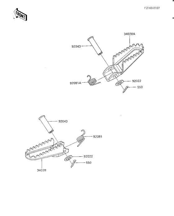 KX500 Подножки