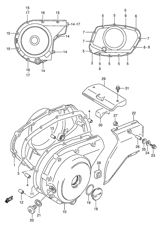 Crankcase cover ass`y  (v