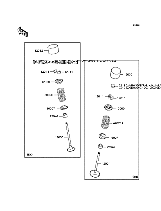 ZX1000 Клапана