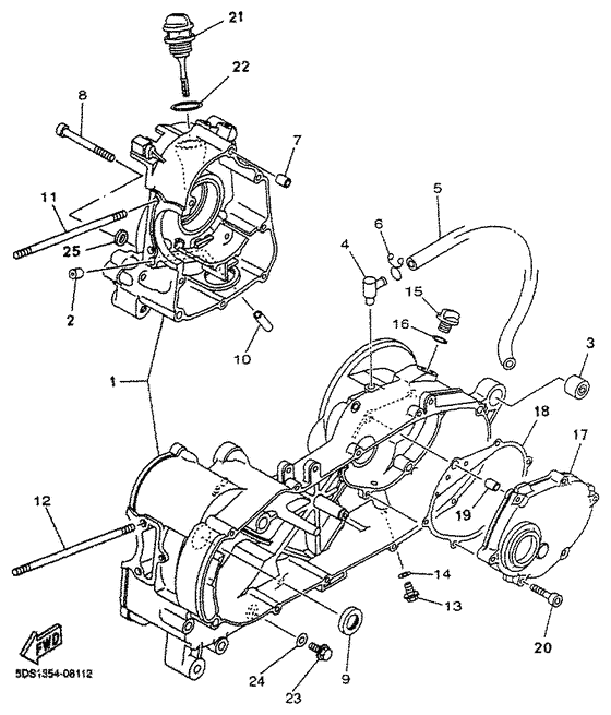 YP125 Картер двигателя