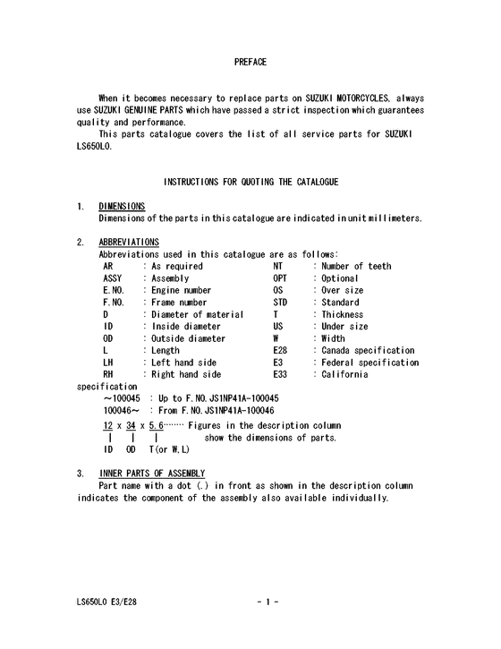 LS650 Catalog preface