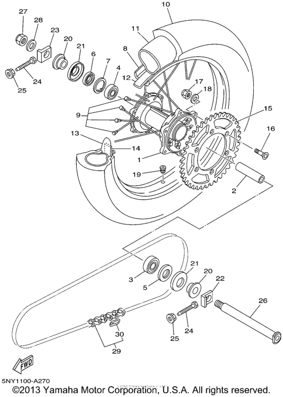 YZ125P Переднее колесо