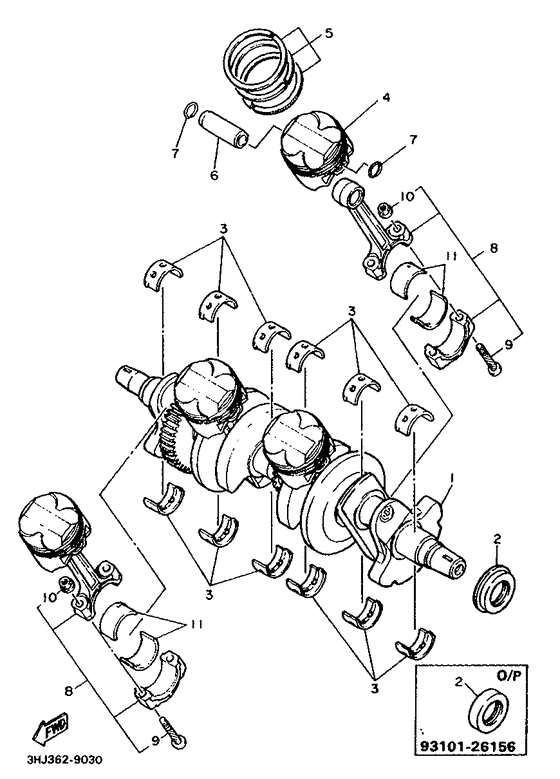  Коленчатый вал и поршни