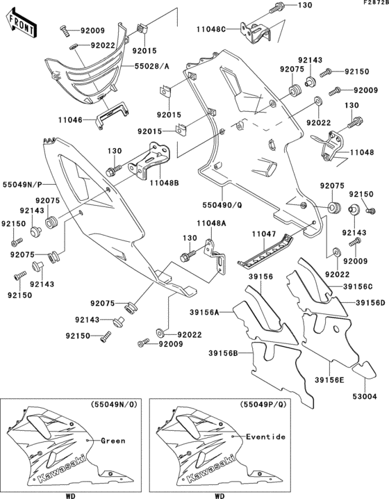 ZX750 Cowling lowers(1 / 2)(zx750-l3)