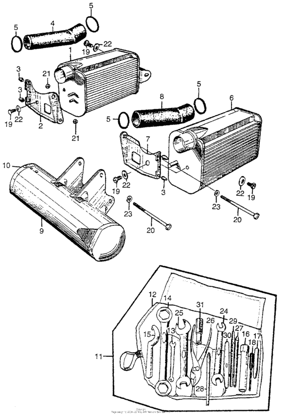 Air cleaner + tool case + tools