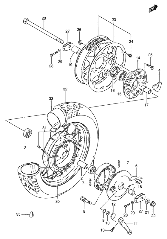 Rear wheel complete assy