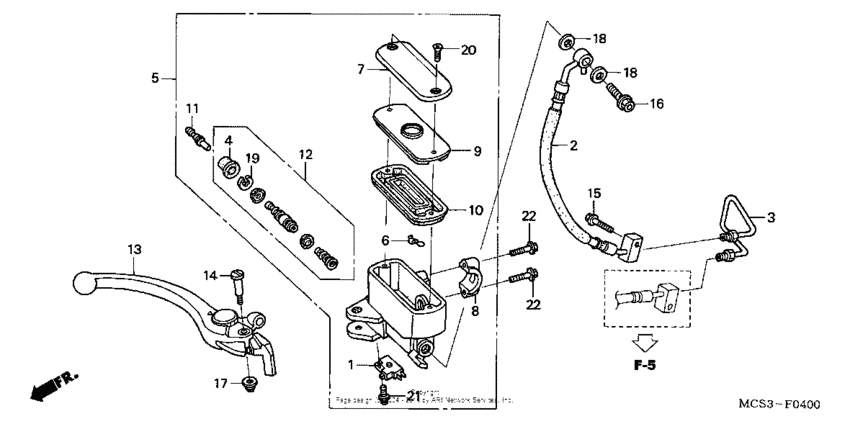 Front brake master cylinder (st1300)