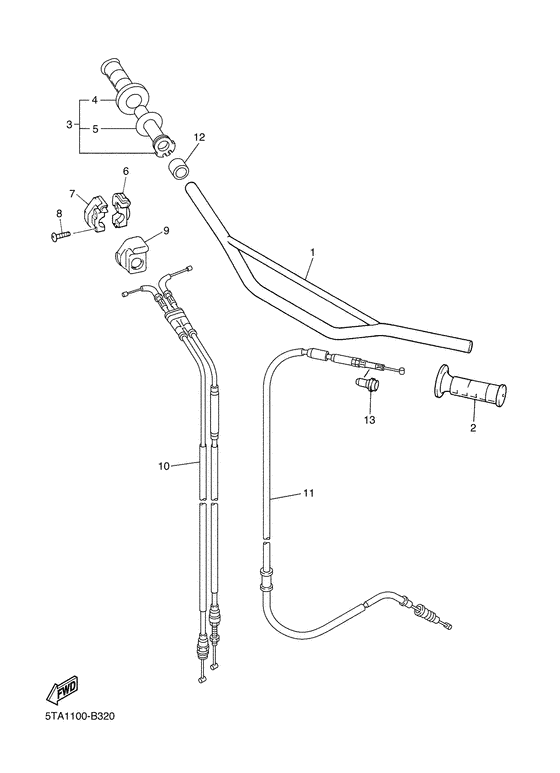  Steering handle. cable
