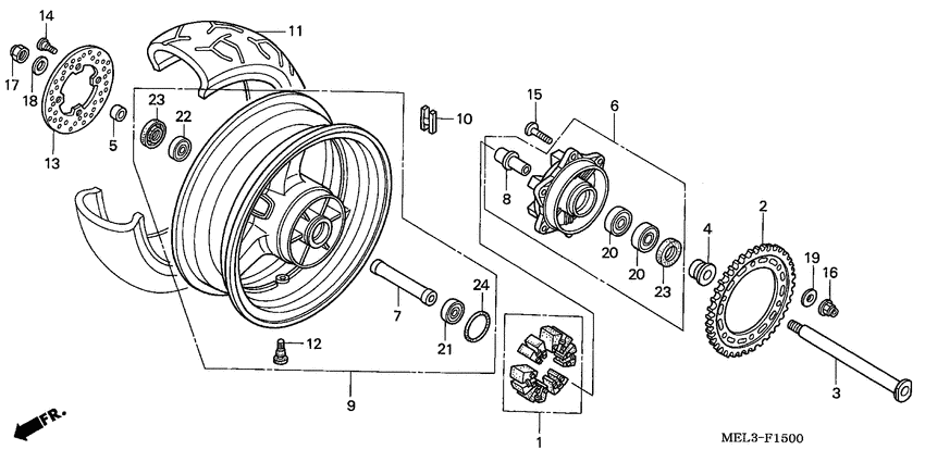 Rear wheel complete assy
