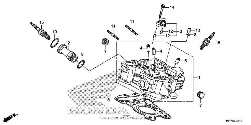 VT1300CS (ABS) Задняя головка цилиндров