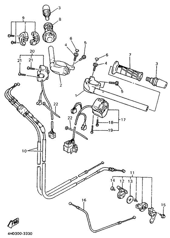 Steering handle. cable
