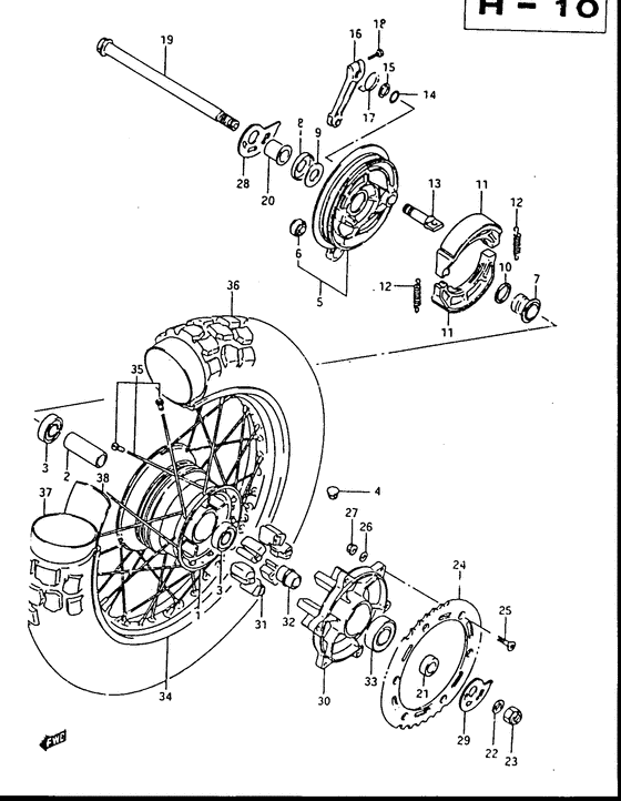 Rear wheel complete assy