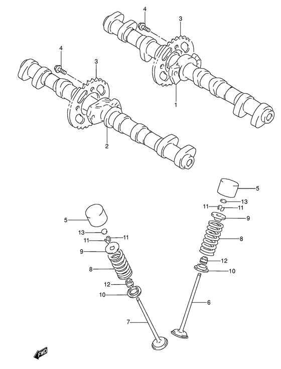 RF600 Распределительный вал-клапаны