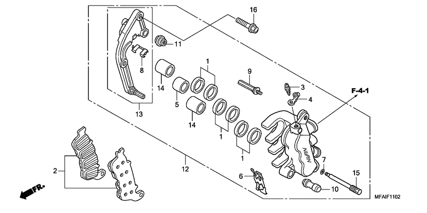 L. front brake caliper