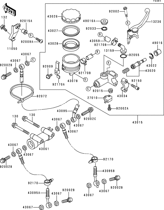 ZX900 Главный тормозной цилиндр