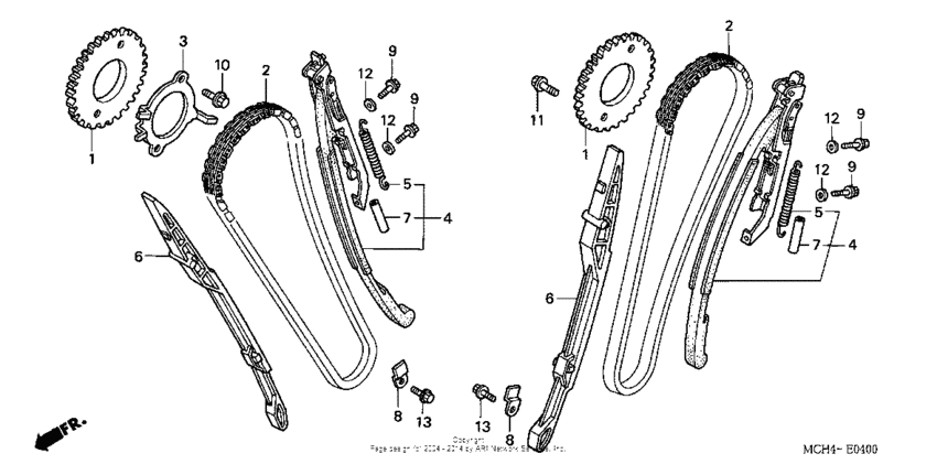 Cam chain + tensioner