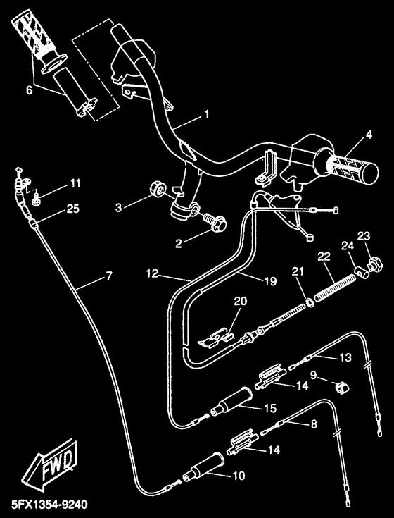 CW50RS Steering handle. cable