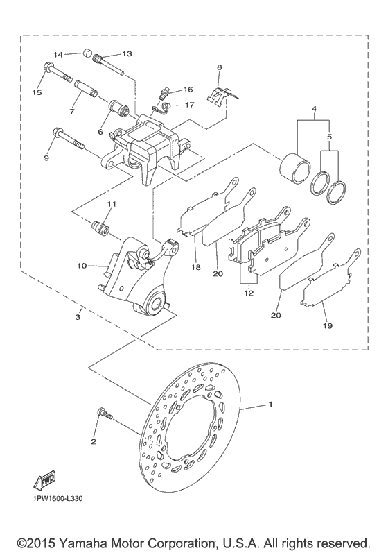 FZ6RGCB Задний суппорт