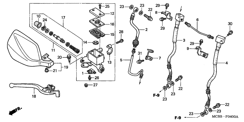 Fr. brake master cylinder