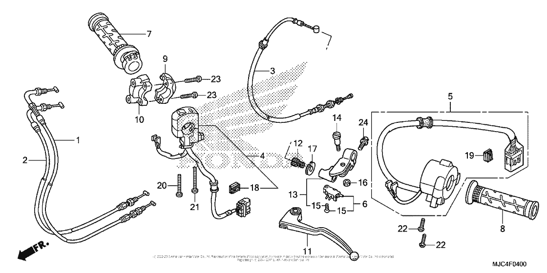 Handle Lever + Switch + Cable