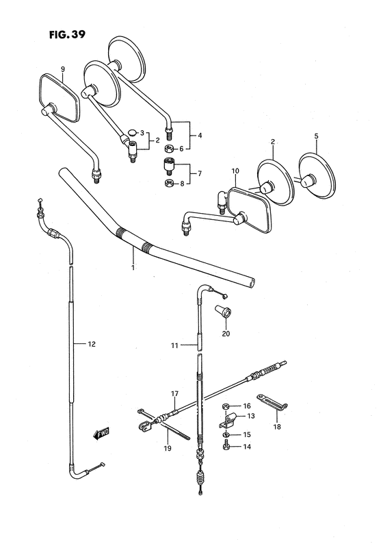 Handlebar - control cable