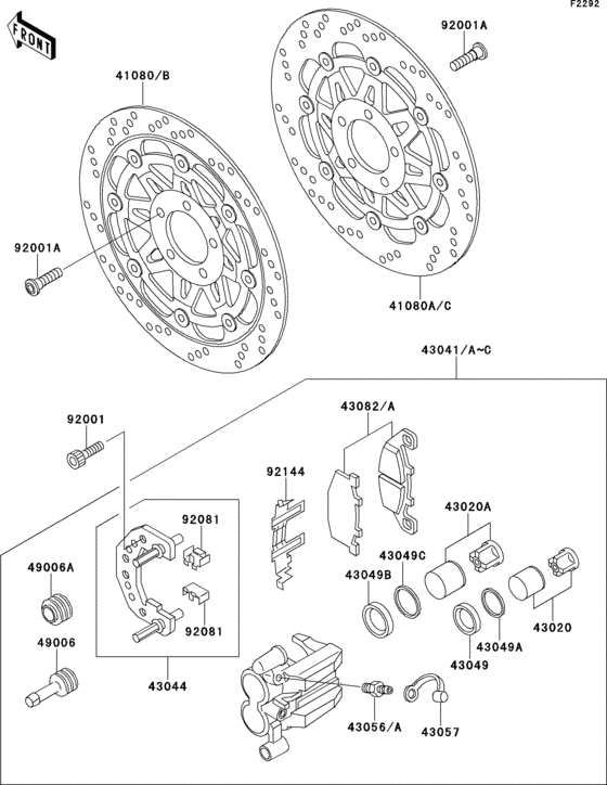 Front caliper(zr550-b1/b2/b3)