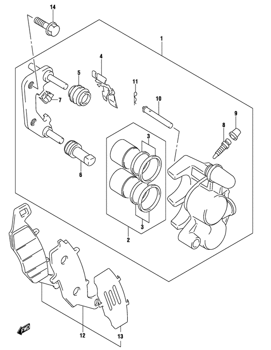 GS500 Передний суппорт