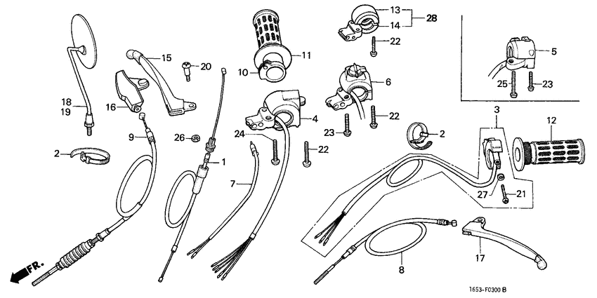 Switch/cable/handle lever