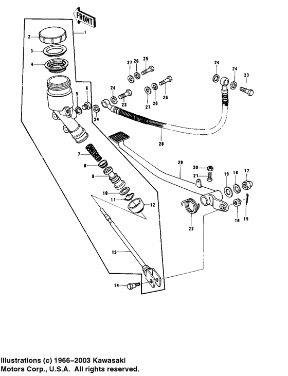 Rear master cylinder/brake pedal