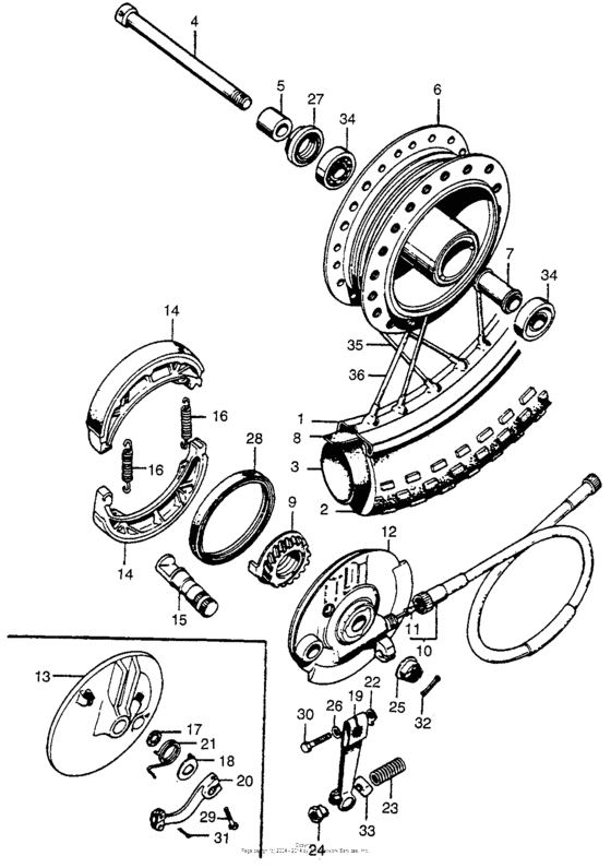 Front wheel + brake panel