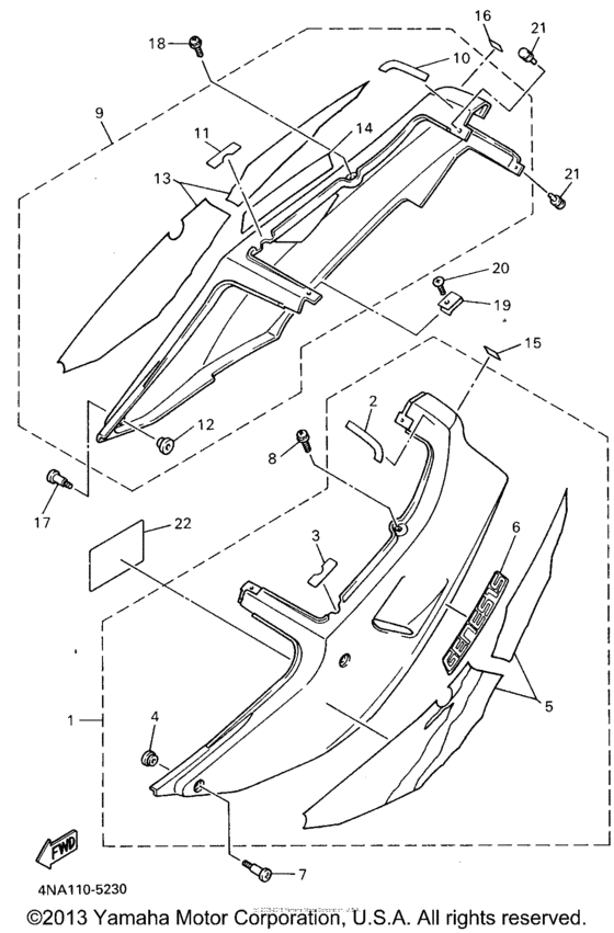 YZF600RG Боковые обтекатели