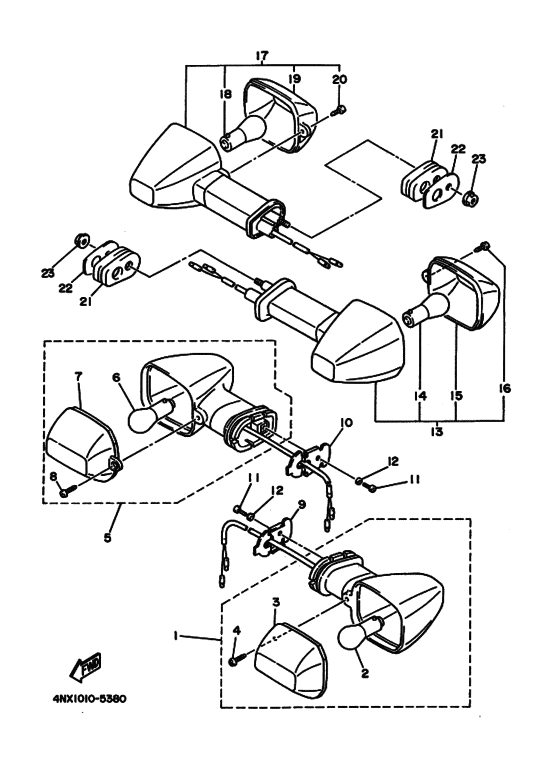 Rear flasher light assy