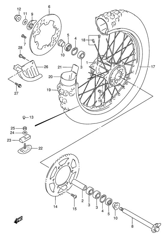 Rear wheel complete assy