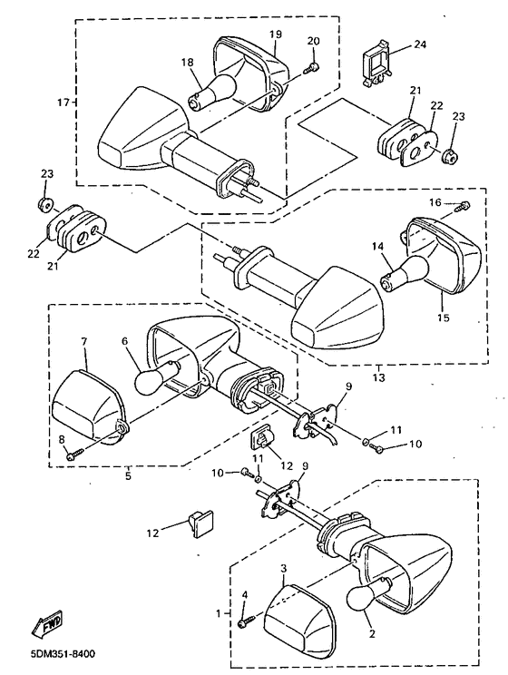 FZS600 Поворотники