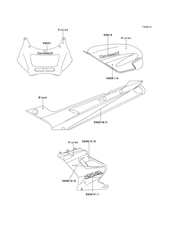 EX250 Decals(violet)