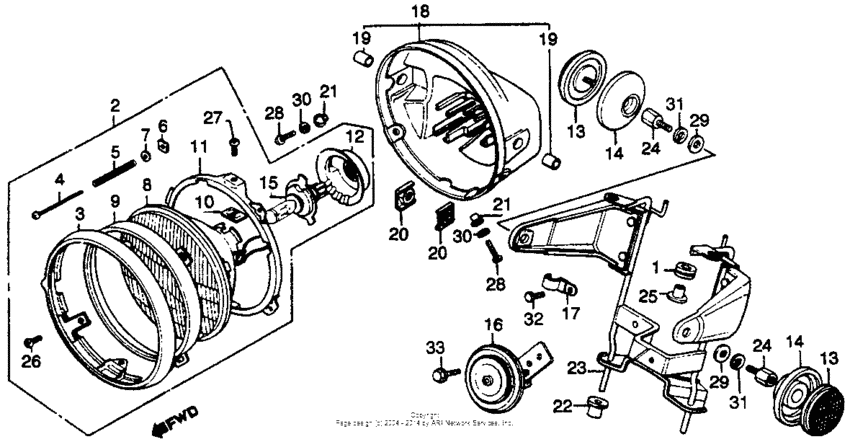 Cb750k headlight 81-82