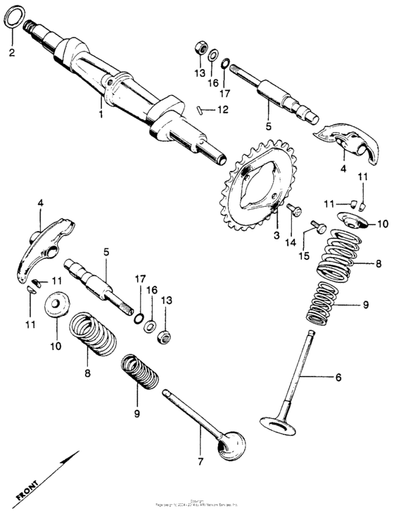 Camshaft + valves