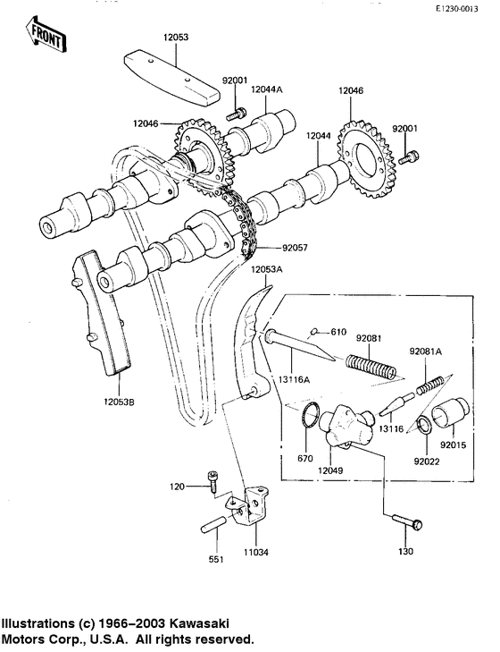 Camshaft/chain/tensioner