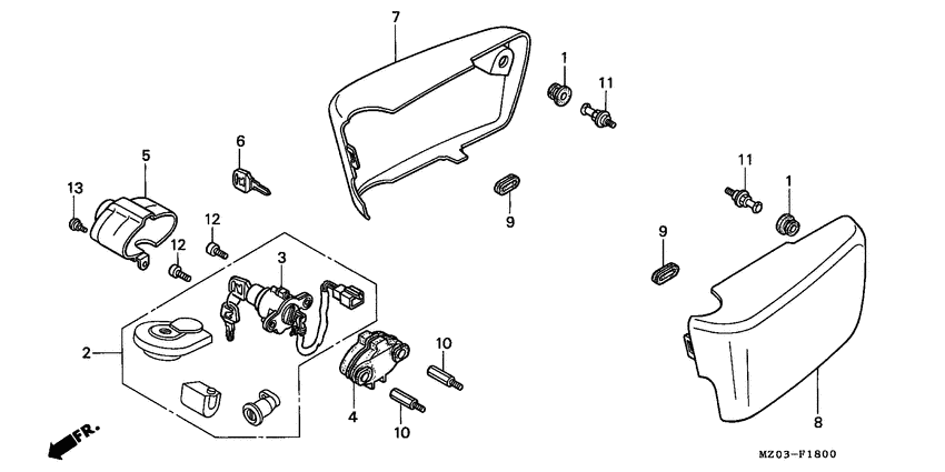 GL1500C Боковая крышка