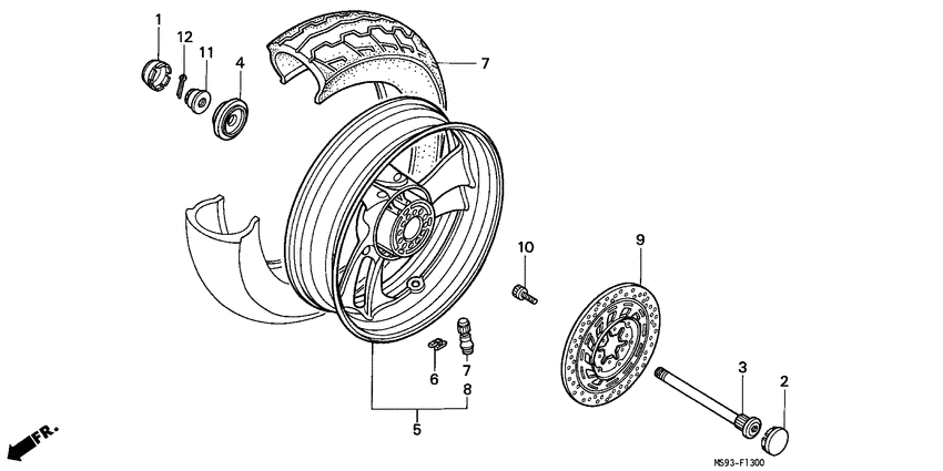 Rear wheel complete assy