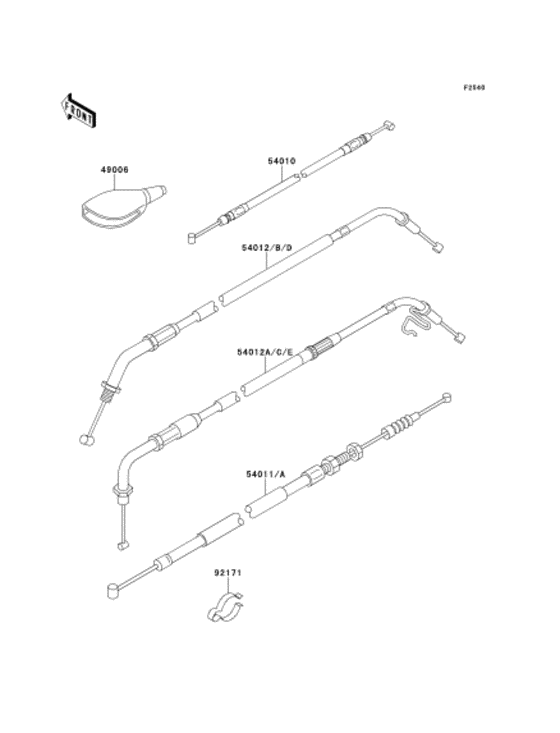 EJ650 Тросы управления