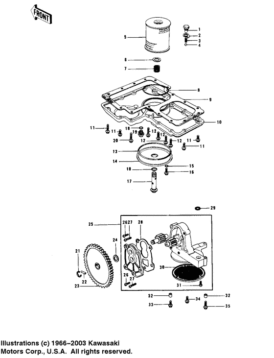 Oil pan/oil pump/oil filter