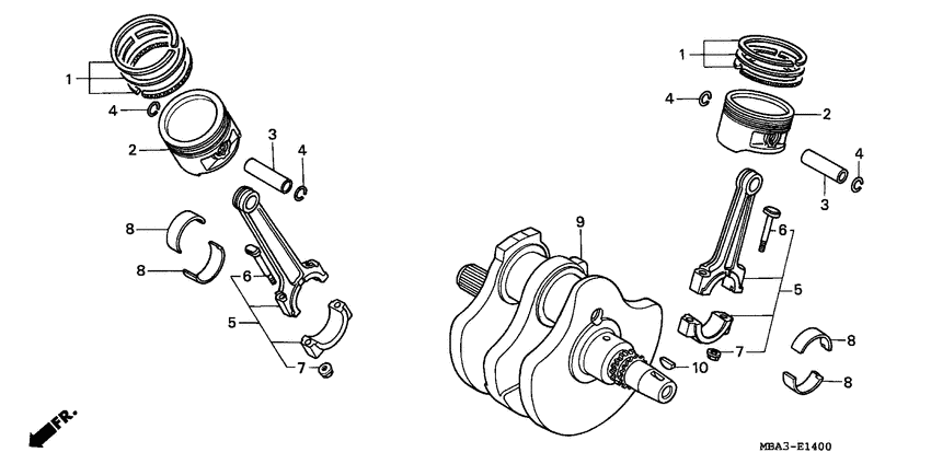 Crankshaft/piston